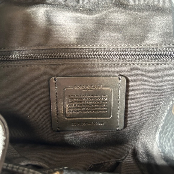 Coach Black Leather Backpack - Picture 7 of 9